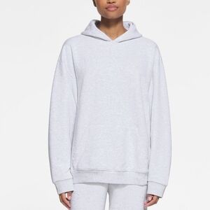 Skims Cotton Fleece Oversized Pullover Hoodie Light Heather Grey Large